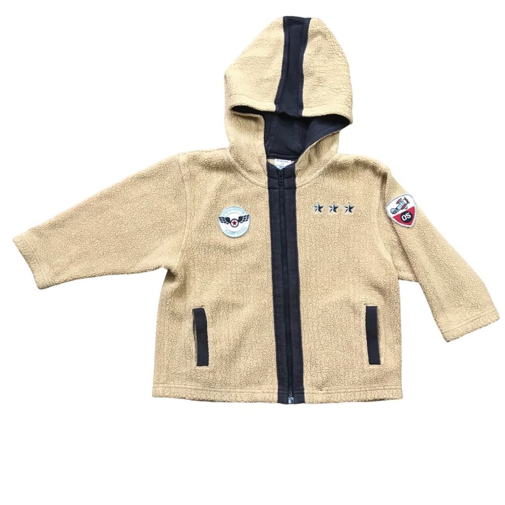 Vintage Gymboree Fleece Hooded Jacket Junior Aviator Flight School Unisex‎ 2T